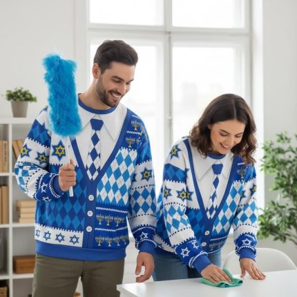Hanukkah Menorah Pattern Sweatshirt